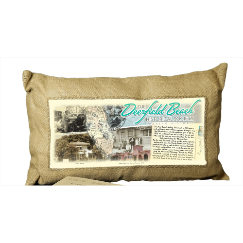Deerfield Beach Historical Society - SHOP: Burlap Cushion